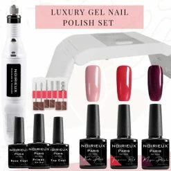 NOIRIEUX® Gellak Starterspakket - Gellak - Gellak Set - 3 Top Kleuren Gellak Nagellak - UV Led Lamp - Elektrische Nagelvijl - Manicure Set - Nagellak Set