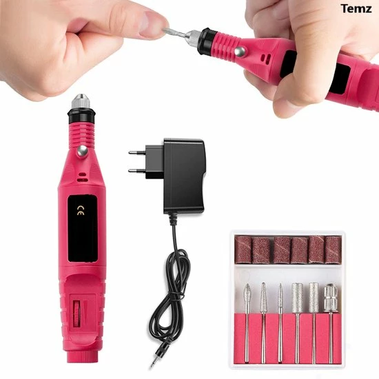 Temz Elektrische Nagelvijl - Nagelvijl Met Freesjes En Schuurrolletjes - Nagelfrees - Nagelvijlen - Pedicure - Acryl-, Gel- En Natuurlijke Nagels - Pedicureset Electrisch - Professionele Manicure En Pedicure Set - Pedicure Apparaat - Nagel Apparaat 7 Temz Elektrische Nagelvijl - Nagelvijl Met Freesjes En Schuurrolletjes - Nagelfrees - Nagelvijlen - Pedicure - Acryl-, Gel- En Natuurlijke Nagels - Pedicureset Electrisch - Professionele Manicure En Pedicure Set - Pedicure Apparaat - Nagel Apparaat - Image 5