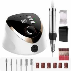 CACCIO® NAILS 2022 Nagelfrees - M12 Electrische Nagelvijl - 35000 RPM - Acrylnagels - Gelnagels - Manicure/Pedicure Handen En Voeten - Nagels - Nail Drill Machine - Inclusief 6 Bitjes - Wit/Zwart - Inclusief 6 Bitjes - Hoge Kwaliteit - Nagelstudio - Professioneel