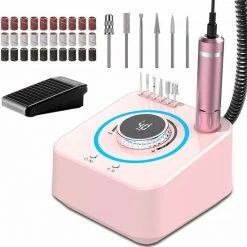 Yoke Fellow Elektrische Nagelfrees 40.000RPM - Roze - 30 Schuurrolletjes En 6 Nagelvijl Bitjes