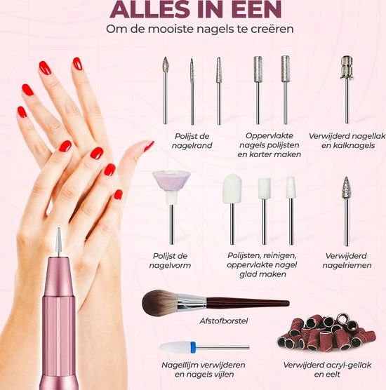 MEVON Elektrische Nagelfrees - Nagelvijl - Manicure / Pedicure - Complete Set 8 MEVON Elektrische Nagelfrees - Nagelvijl - Manicure / Pedicure - Complete Set - Image 6