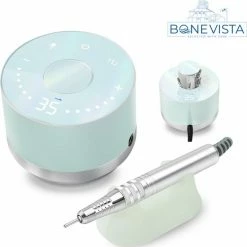 Bone Vista Premium Elektrische Nagelfrees 35000RPM Inclusief 4 Bitjes - Pedicureset Electrisch Voeten/Handen - Nagel/Nail Drill Geschikt Voor Acrylnagels/Gelnagels/Kunstnagels - Met Touchscreen - Grijs