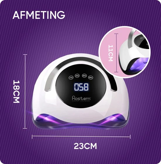 Rostem® 120W LED Nageldroger Lamp - UV Lamp - Geschikt Voor Elke Nagel Gellak - 120W 10 Rostem® 120W LED Nageldroger Lamp - UV Lamp - Geschikt Voor Elke Nagel Gellak - 120W - Image 8