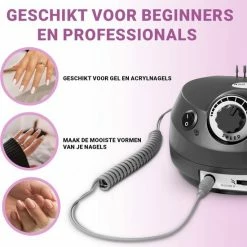 Nince Professionele Nagelfrees Machine Van Hoge Kwaliteit - Hand / Voet Pedaal - Complete Set - Zwart -Lanaform Shop 550x566