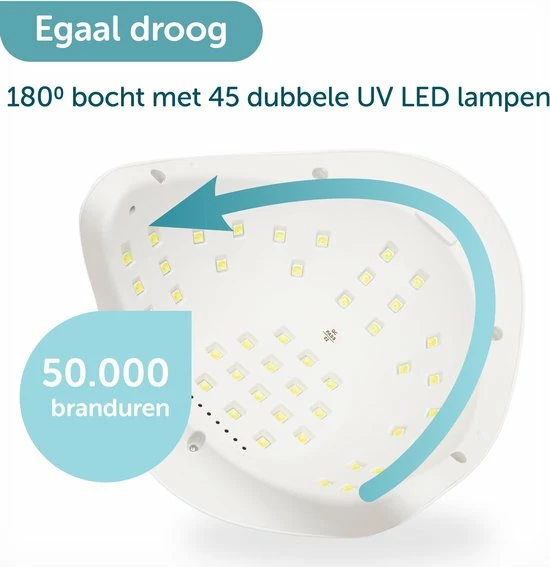 ForDig 80W Professionele Nageldroger Voor Gel Nagels - Nagellak Droger Met UV LED Lamp En Timer Voor Gelnagels - Nageldrogerlamp Met 45 LED Lampjes Voor Nagel Gellak - Geschikt Voor Manicure En Pedicure - Nagellakdroger Hard Gelpolish Builder 5 ForDig 80W Professionele Nageldroger Voor Gel Nagels - Nagellak Droger Met UV LED Lamp En Timer Voor Gelnagels - Nageldrogerlamp Met 45 LED Lampjes Voor Nagel Gellak - Geschikt Voor Manicure En Pedicure - Nagellakdroger Hard Gelpolish Builder - Image 3