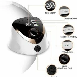 CACCIO® NAILS 2022 Nagelfrees - M12 Electrische Nagelvijl - 35000 RPM - Acrylnagels - Gelnagels - Manicure/Pedicure Handen En Voeten - Nagels - Nail Drill Machine - Inclusief 6 Bitjes - Wit/Zwart - Inclusief 6 Bitjes - Hoge Kwaliteit - Nagelstudio - Professioneel -Lanaform Shop 550x570 1