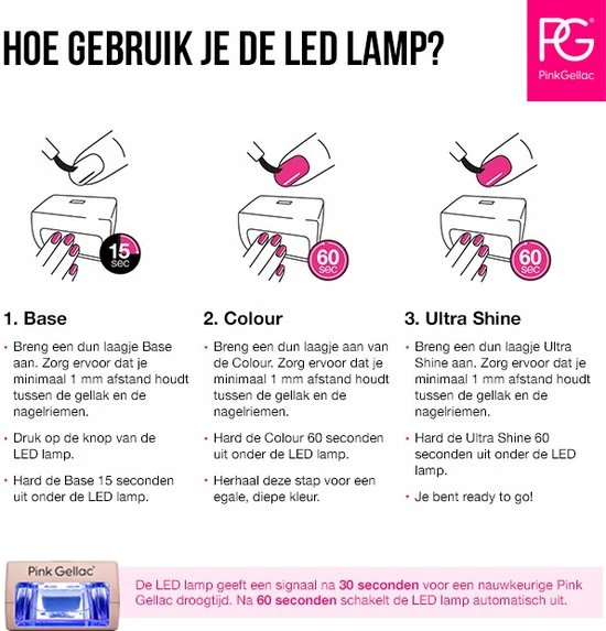 Pink Gellac | LED Lamp - Nageldroger Voor Gellak - Roze - Met Timer 7 Pink Gellac | LED Lamp - Nageldroger Voor Gellak - Roze - Met Timer - Image 5