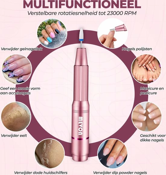 MEVON Elektrische Nagelfrees - Nagelvijl - Manicure / Pedicure - Complete Set 6 MEVON Elektrische Nagelfrees - Nagelvijl - Manicure / Pedicure - Complete Set - Image 4