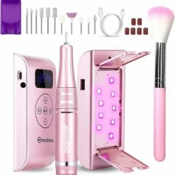 Woodoro Gellak Starterspakket ? UV Lamp En Nagelfrees ? Manicure Set Gel Nagels ? Nagelvijl Elektrisch ? Nageldroger ? 11 Bitjes