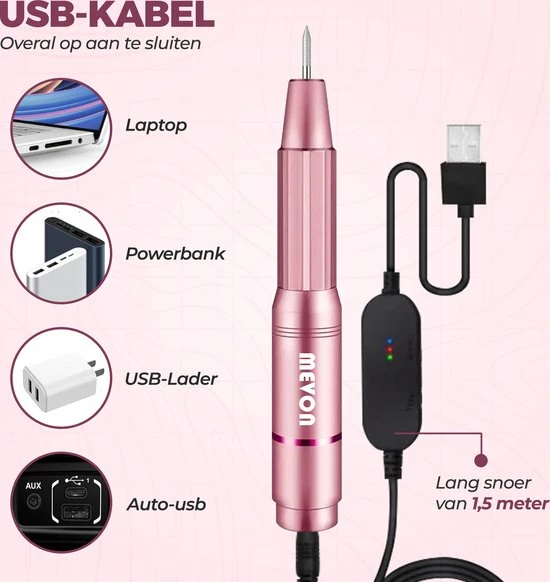 MEVON Elektrische Nagelfrees - Nagelvijl - Manicure / Pedicure - Complete Set 9 MEVON Elektrische Nagelfrees - Nagelvijl - Manicure / Pedicure - Complete Set - Image 7