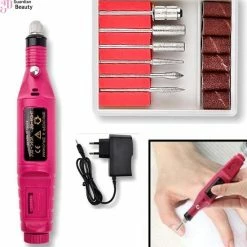 Merkloos Handheld Nagelfrees Voor Manicure & Pedicure Motor - Freesmachine Met Bitjes - Paars - Nagel Frees Elektrische Vijl Set
