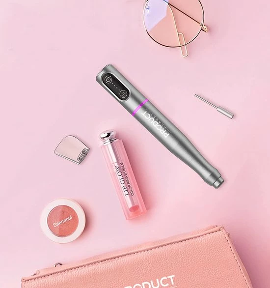 ProductPlanet Premium Draadloze Elektrische Nagelvijl Set 2022 - Nagelvijl Electrisch - Manicure En Pedicure Set - Electrische Nagelvijl - 60 Schuurrolletjes - 5 NagelFrees Bitjes - Grijs 4 ProductPlanet Premium Draadloze Elektrische Nagelvijl Set 2022 - Nagelvijl Electrisch - Manicure En Pedicure Set - Electrische Nagelvijl - 60 Schuurrolletjes - 5 NagelFrees Bitjes - Grijs - Image 2