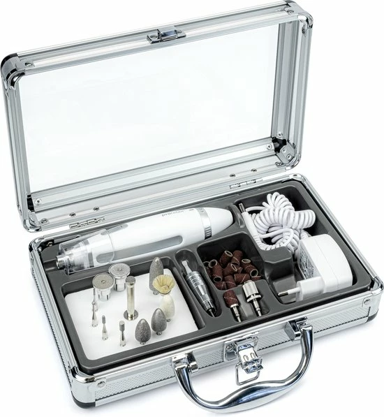 Prorelax Deluxe - Manicure & Pedicureset - 15 Opzetstukken- In Aluminium Koffer 3 Prorelax Deluxe - Manicure & Pedicureset - 15 Opzetstukken- In Aluminium Koffer