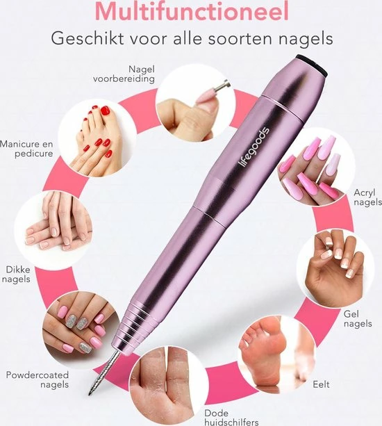 LifeGoods Elektrische Nagelfrees - 11 Nagelvijl Bitjes En 56 Schuurrolletjes - Manicure / Pedicure 7 LifeGoods Elektrische Nagelfrees - 11 Nagelvijl Bitjes En 56 Schuurrolletjes - Manicure / Pedicure - Image 5