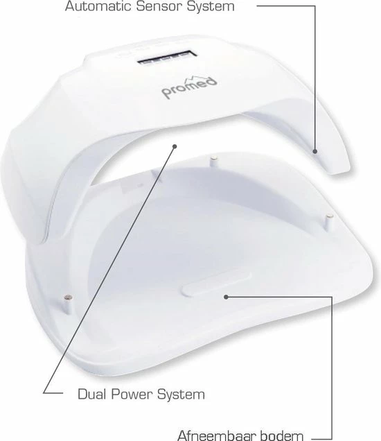 Promed UVL-54 , Allround UV / LED Lamp Voor Nagels, Incl. Infrarood Sensor En Timer. Met High-Definition-LED's, Voorzien Van ' Anti-Heat-Funktion ' / ' Painless Function'' En Dual Power Systeem. 6 Promed UVL-54 , Allround UV / LED Lamp Voor Nagels, Incl. Infrarood Sensor En Timer. Met High-Definition-LED's, Voorzien Van ' Anti-Heat-Funktion ' / ' Painless Function'' En Dual Power Systeem. - Image 4