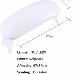 Merkloos Professionele Nagellak Droger - Set - Werkt Op USB - Nagel Lamp - Nagellakdroger - Nageldroger - UV - Wit -Lanaform Shop 550x639