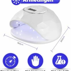 Nisha & Me Nagellamp Voor Gellak - Nageldroger Voor Gelnagels – Met Timer En Sensor - Uitneembare Bodem – Handen En Voeten -Lanaform Shop 550x648 1