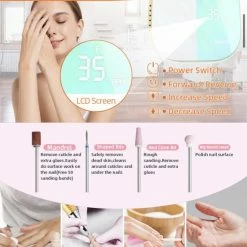 CACCIO? NAILS 2022 Premium Draadloze - Oplaadbare Nagelfrees - Gradient Green - 35000 RPM - Inclusief 4 Bitjes - 2022 Nieuw Model - Draagbaar - Professioneel -Lanaform Shop 550x682 1