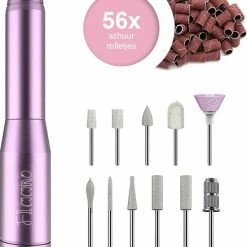 Flaano Elektrische Nagelfrees - 11 Nagelvijl Bitjes En 56 Schuurrolletjes - Pedicure - Manicure