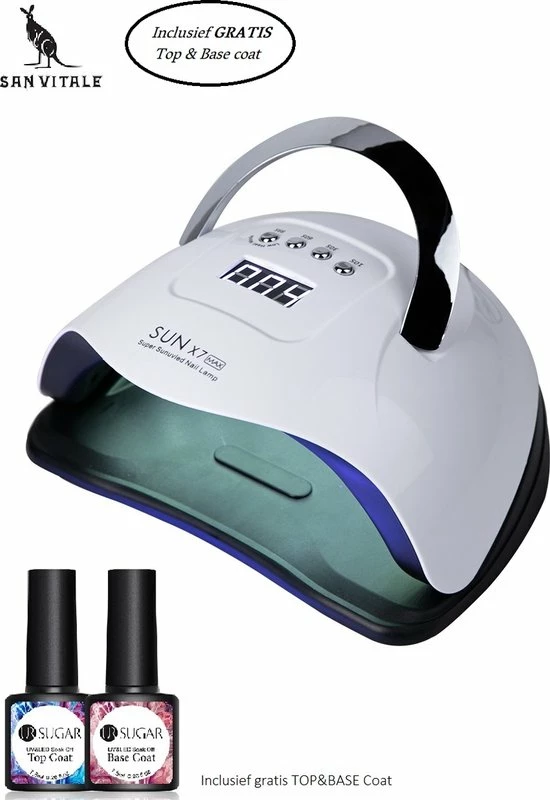 San Vitale? - Professionele UV-LED Nageldroger Lamp - Premium LED Nagellamp - Nagellak Lamp - Nagel LED Lamp - Salon Kwaliteit 150 Watt LED - Sun X7 Max - Nagellak Droger - Gellak Nagels - Smart Sensor - 59 Leds - INCLUSIEF GRATIS Base&Topcoat - Wit 3 San Vitale? - Professionele UV-LED Nageldroger Lamp - Premium LED Nagellamp - Nagellak Lamp - Nagel LED Lamp - Salon Kwaliteit 150 Watt LED - Sun X7 Max - Nagellak Droger - Gellak Nagels - Smart Sensor - 59 Leds - INCLUSIEF GRATIS Base&Topcoat - Wit