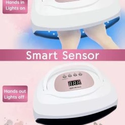 Nageldroger - SUN X8 Max - UV LED Lamp Nagels - 57 LED - Nagel - UV - LED Lamp - Nagellamp - Nail Dryer - Nagels - Salon - Professioneel - 2 Handen - 180 Watt - Model 2021 -Lanaform Shop 550x826